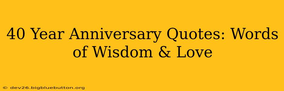 40 Year Anniversary Quotes: Words of Wisdom & Love