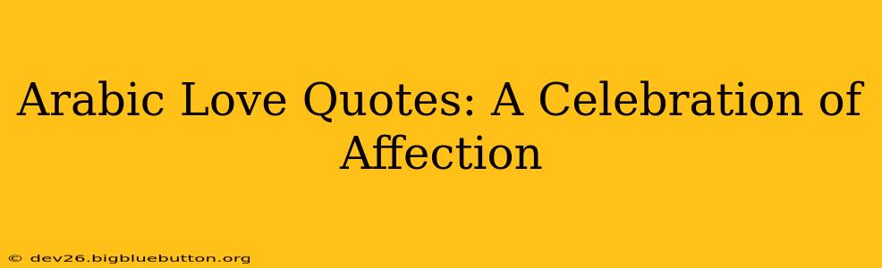 Arabic Love Quotes: A Celebration of Affection