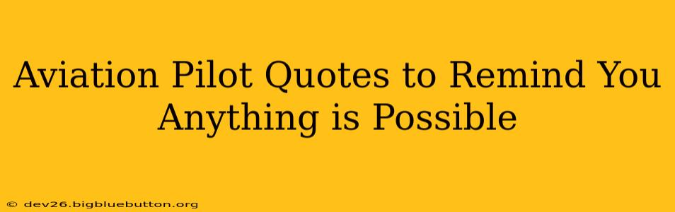 Aviation Pilot Quotes to Remind You Anything is Possible