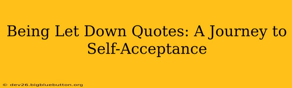 Being Let Down Quotes: A Journey to Self-Acceptance