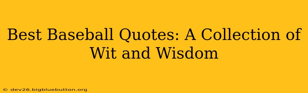 Best Baseball Quotes: A Collection of Wit and Wisdom