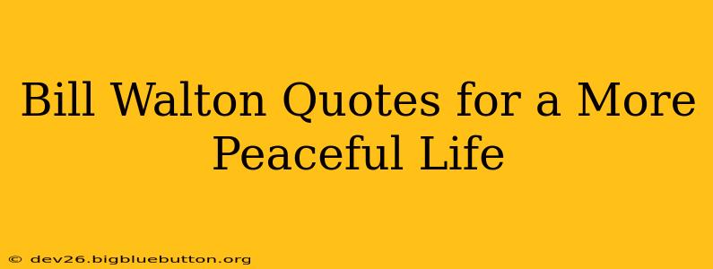 Bill Walton Quotes for a More Peaceful Life
