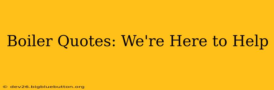 Boiler Quotes: We're Here to Help