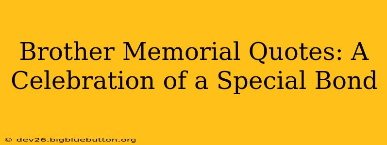 Brother Memorial Quotes: A Celebration of a Special Bond