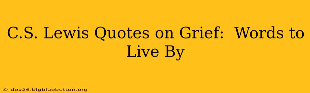C.S. Lewis Quotes on Grief:  Words to Live By
