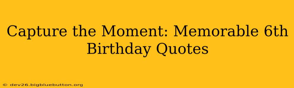 Capture the Moment: Memorable 6th Birthday Quotes
