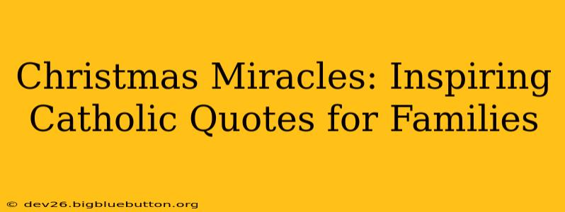 Christmas Miracles: Inspiring Catholic Quotes for Families