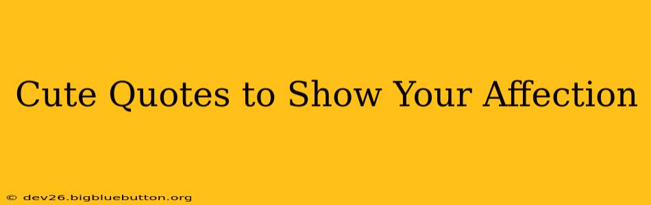 Cute Quotes to Show Your Affection