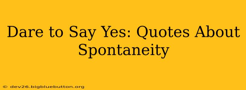 Dare to Say Yes: Quotes About Spontaneity