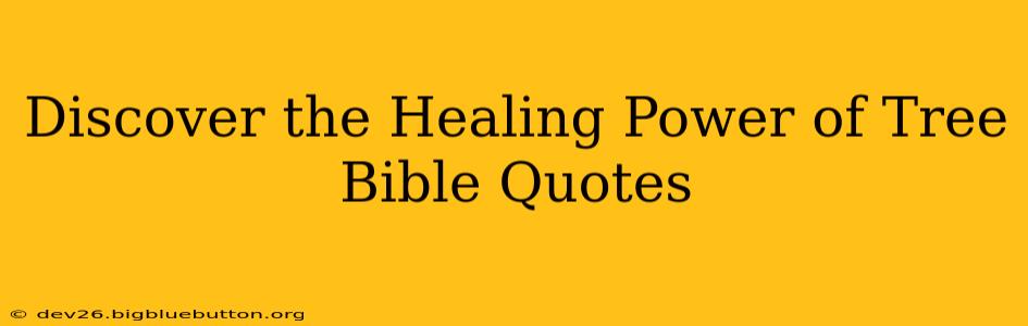 Discover the Healing Power of Tree Bible Quotes
