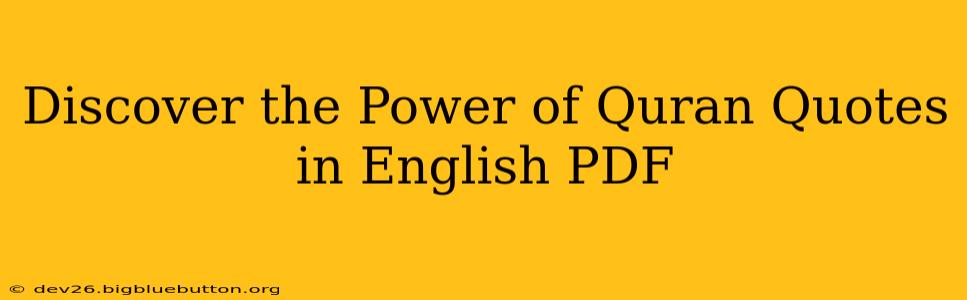 Discover the Power of Quran Quotes in English PDF