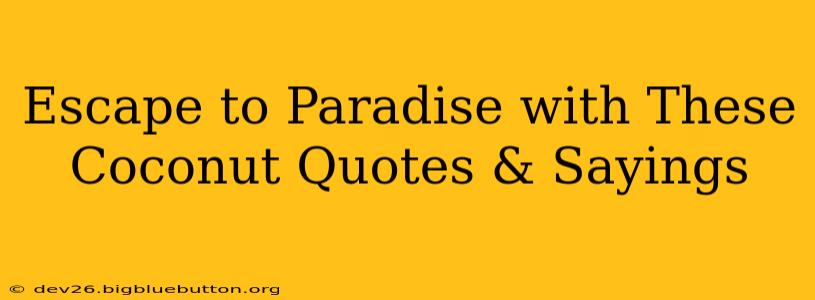 Escape to Paradise with These Coconut Quotes & Sayings