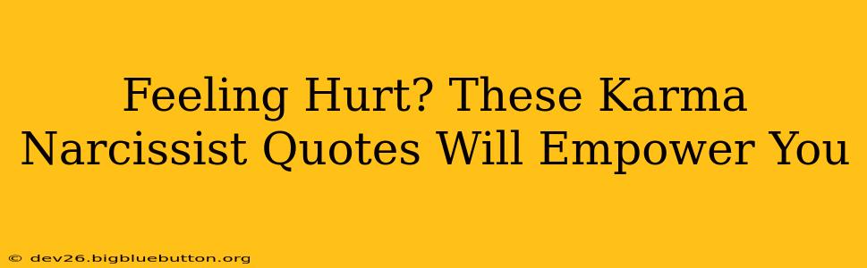 Feeling Hurt? These Karma Narcissist Quotes Will Empower You