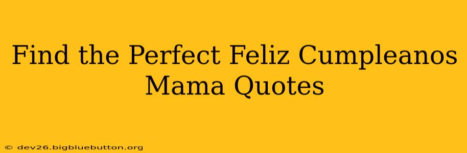 Find the Perfect Feliz Cumpleanos Mama Quotes
