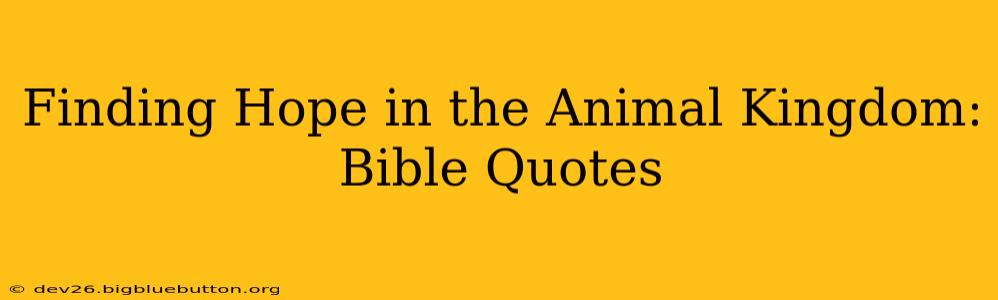 Finding Hope in the Animal Kingdom: Bible Quotes