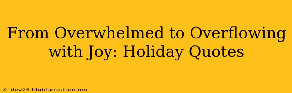 From Overwhelmed to Overflowing with Joy: Holiday Quotes