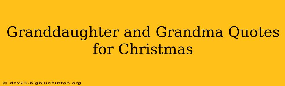 Granddaughter and Grandma Quotes for Christmas