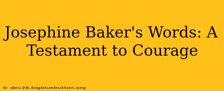 Josephine Baker's Words: A Testament to Courage