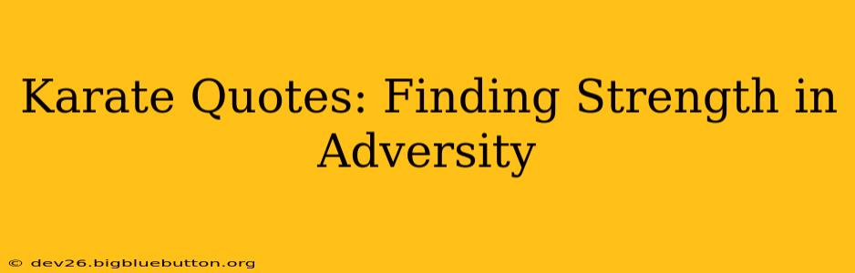Karate Quotes: Finding Strength in Adversity