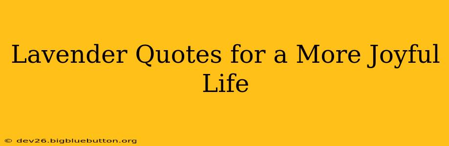 Lavender Quotes for a More Joyful Life