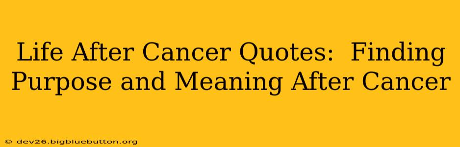Life After Cancer Quotes:  Finding Purpose and Meaning After Cancer