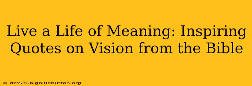 Live a Life of Meaning: Inspiring Quotes on Vision from the Bible