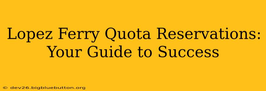 Lopez Ferry Quota Reservations: Your Guide to Success