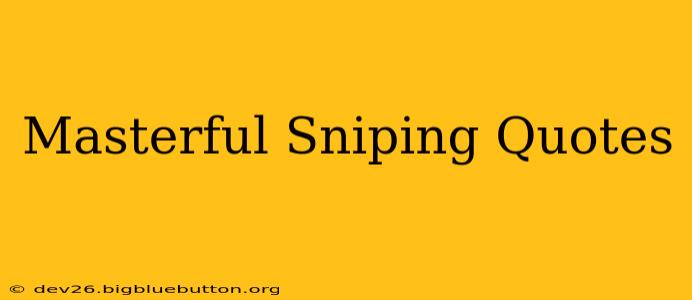 Masterful Sniping Quotes