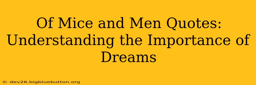 Of Mice and Men Quotes: Understanding the Importance of Dreams