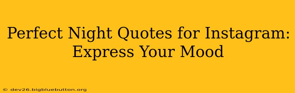 Perfect Night Quotes for Instagram: Express Your Mood
