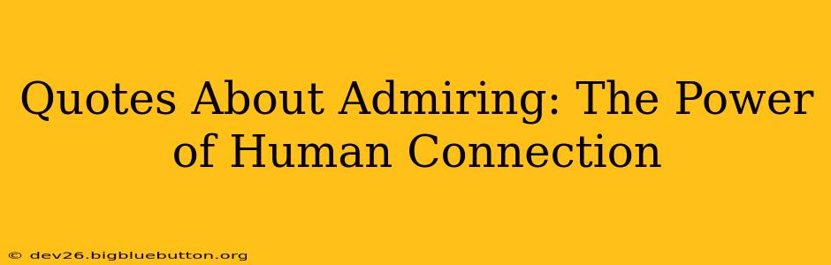 Quotes About Admiring: The Power of Human Connection