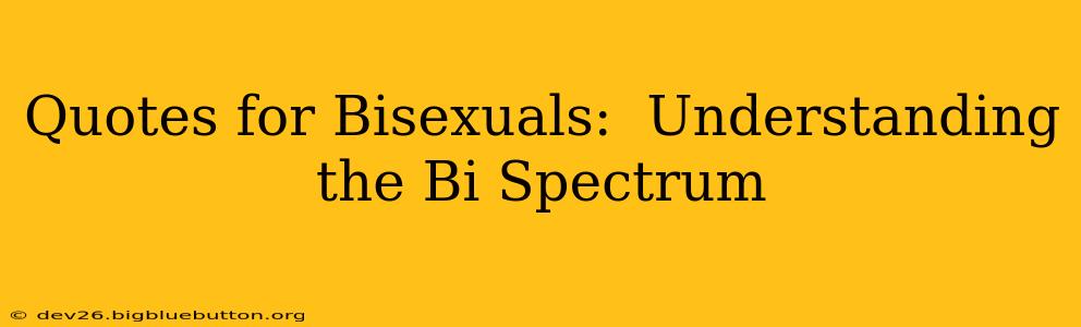 Quotes for Bisexuals:  Understanding the Bi Spectrum