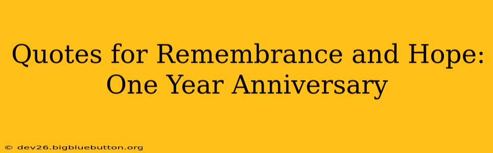 Quotes for Remembrance and Hope: One Year Anniversary