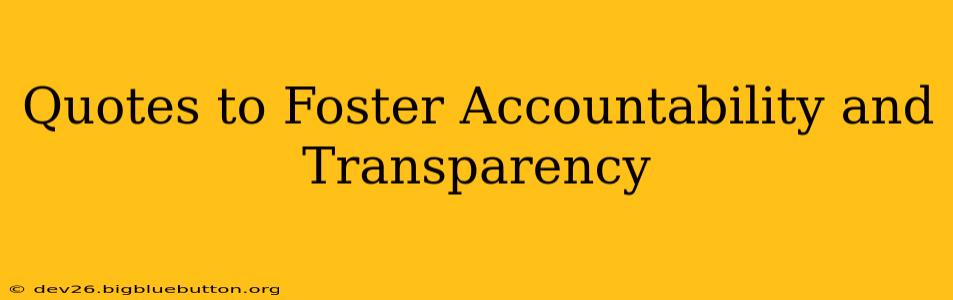 Quotes to Foster Accountability and Transparency