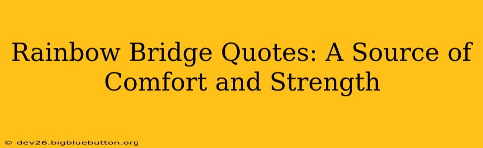Rainbow Bridge Quotes: A Source of Comfort and Strength