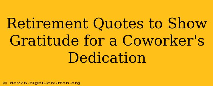 Retirement Quotes to Show Gratitude for a Coworker's Dedication