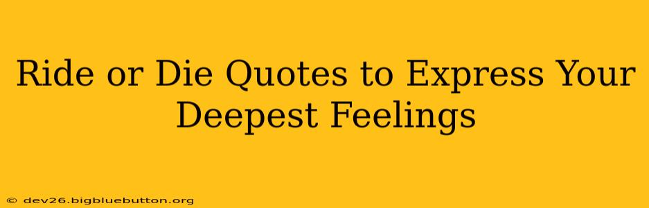 Ride or Die Quotes to Express Your Deepest Feelings