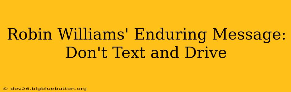 Robin Williams' Enduring Message: Don't Text and Drive