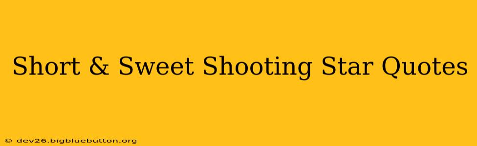 Short & Sweet Shooting Star Quotes