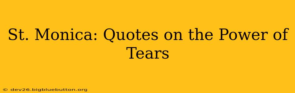 St. Monica: Quotes on the Power of Tears