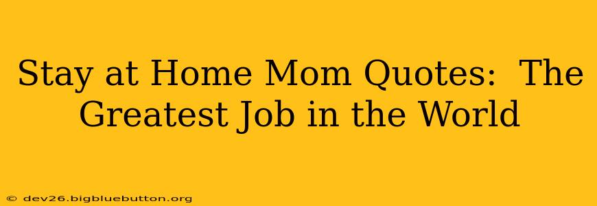 Stay at Home Mom Quotes:  The Greatest Job in the World