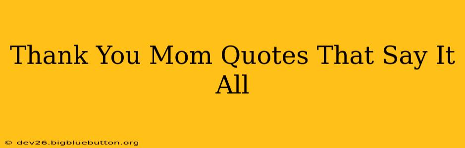 Thank You Mom Quotes That Say It All