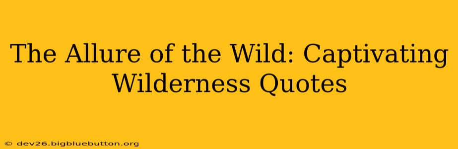 The Allure of the Wild: Captivating Wilderness Quotes