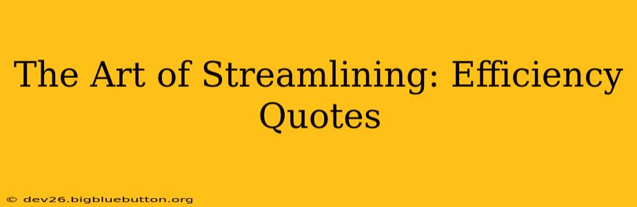 The Art of Streamlining: Efficiency Quotes