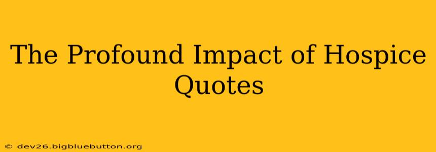The Profound Impact of Hospice Quotes