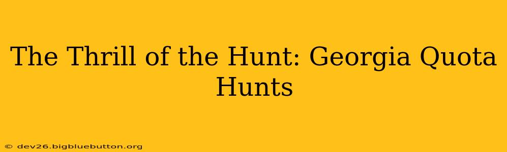 The Thrill of the Hunt: Georgia Quota Hunts