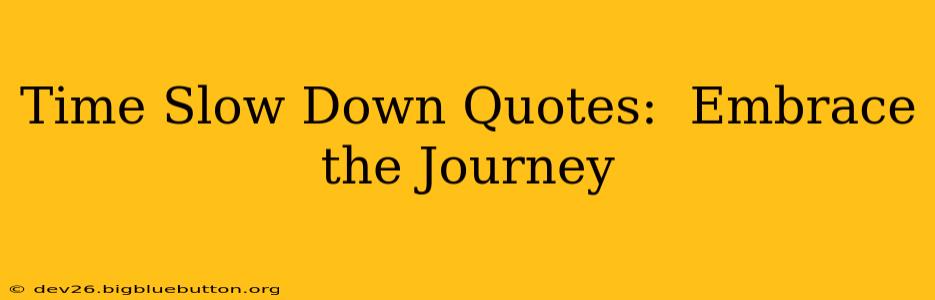 Time Slow Down Quotes:  Embrace the Journey