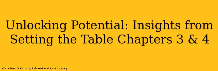 Unlocking Potential: Insights from Setting the Table Chapters 3 & 4