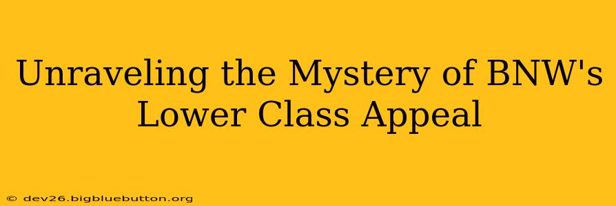 Unraveling the Mystery of BNW's Lower Class Appeal