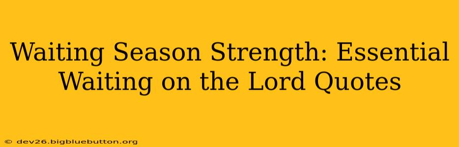 Waiting Season Strength: Essential Waiting on the Lord Quotes